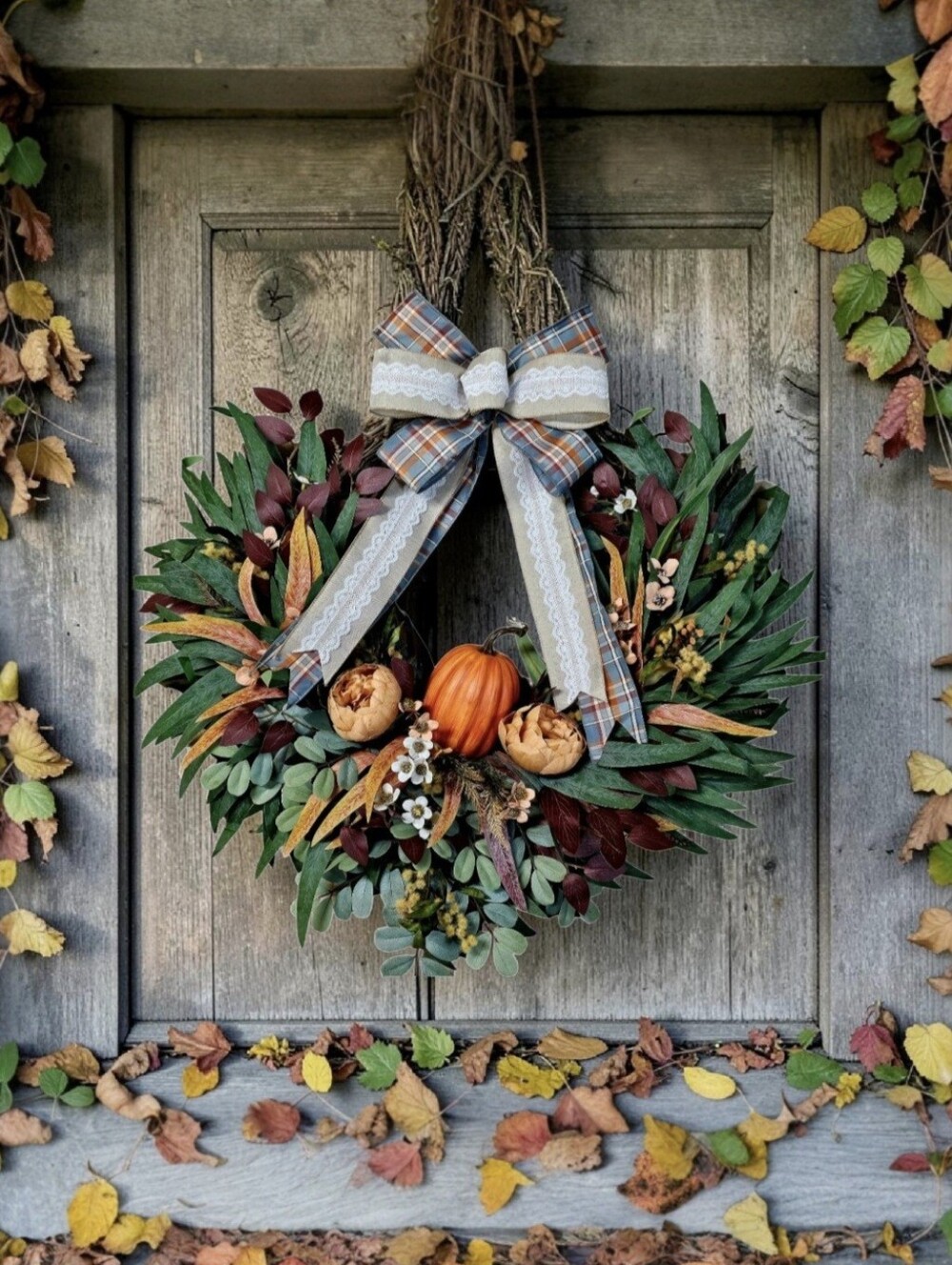 Farmhouse Fall floral wreath